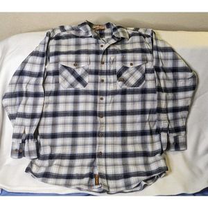 Ariat Rebar Shirt Men's 2XL Blue Plaid Flannel Long Sleeve Pockets Workwear